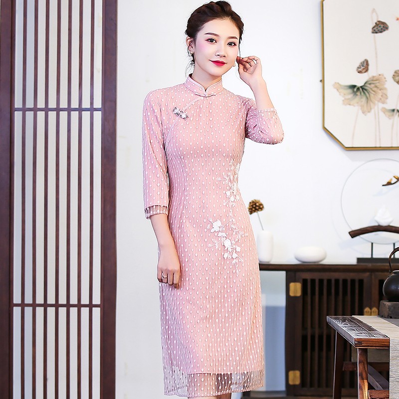 pink qipao