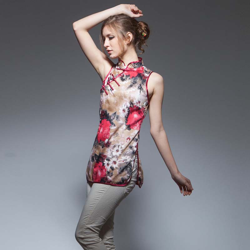 sleeveless cheongsam top