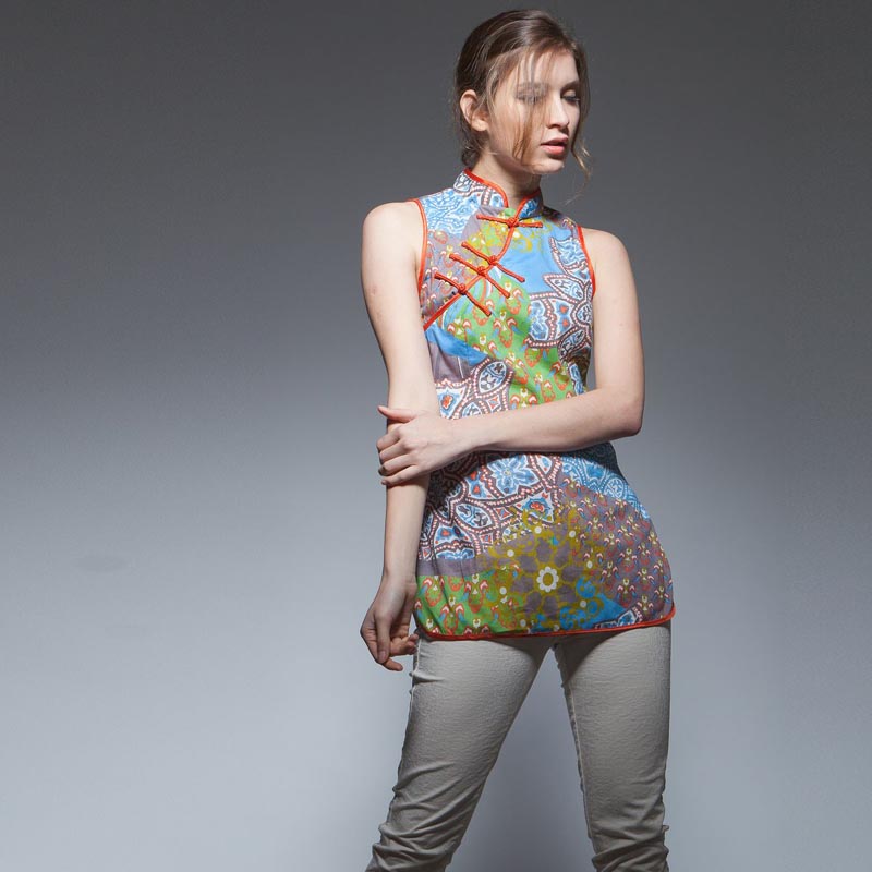 sleeveless cheongsam top