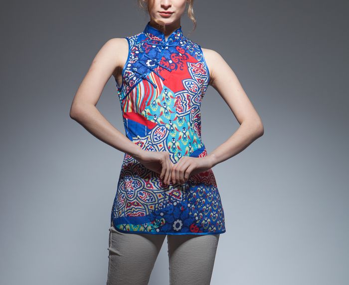 sleeveless cheongsam top