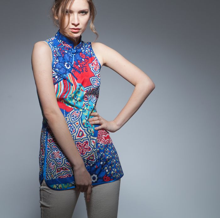 sleeveless cheongsam top