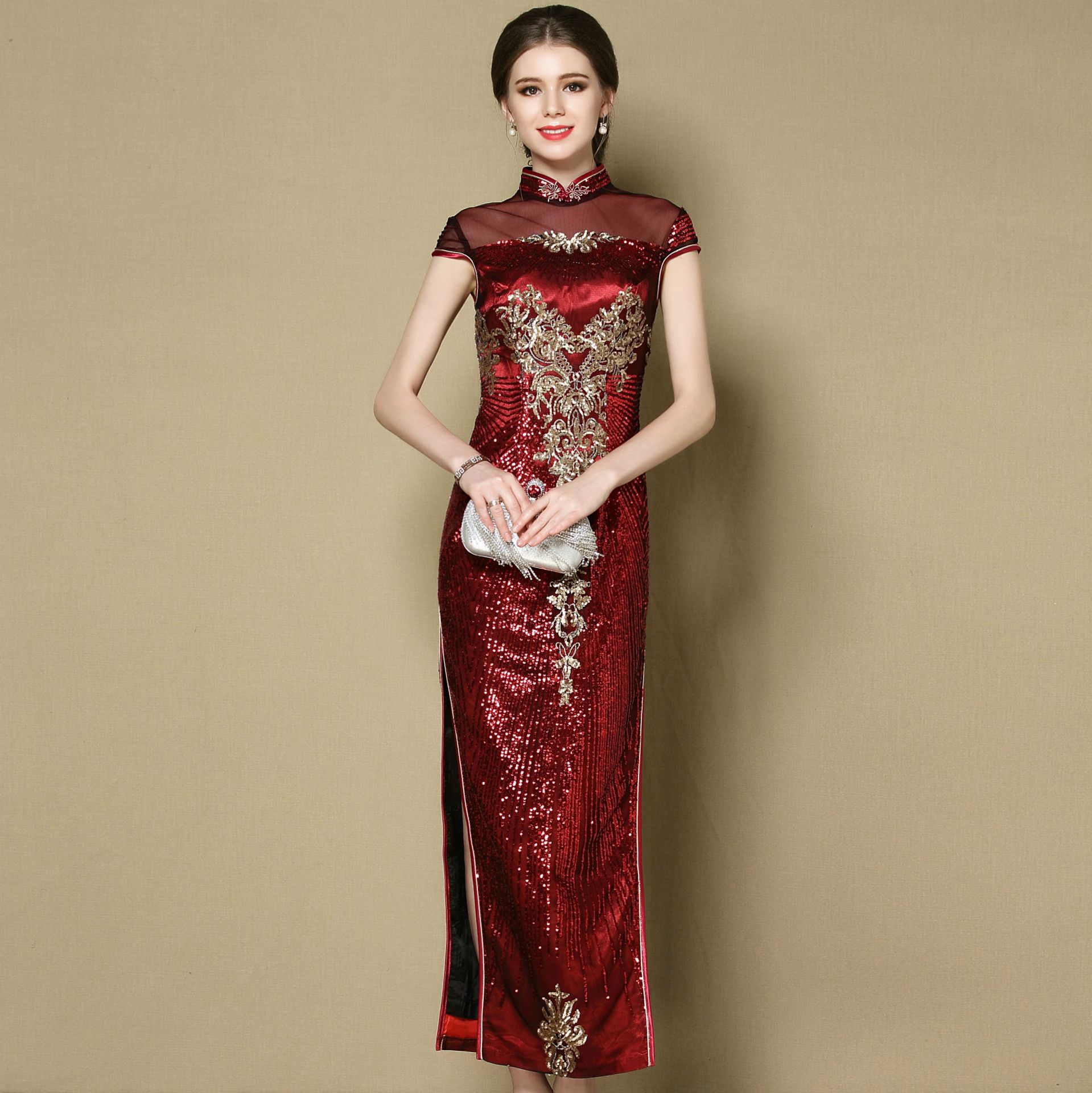 cheongsam dress red