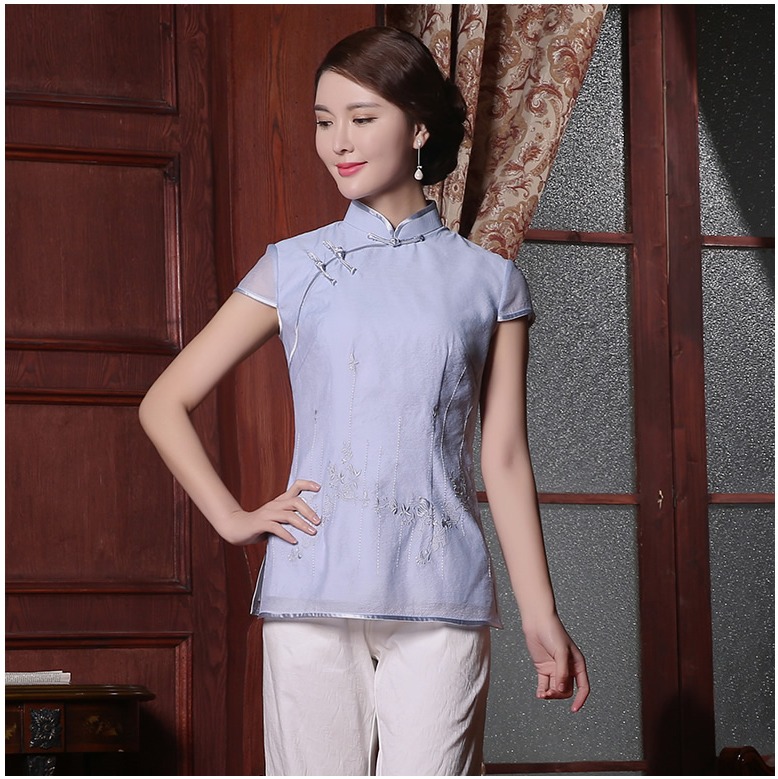 light blue qipao