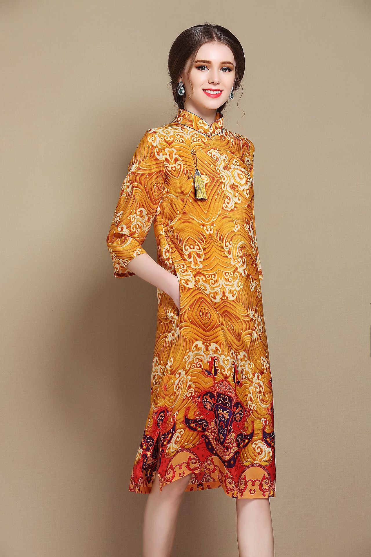 silk gown pattern