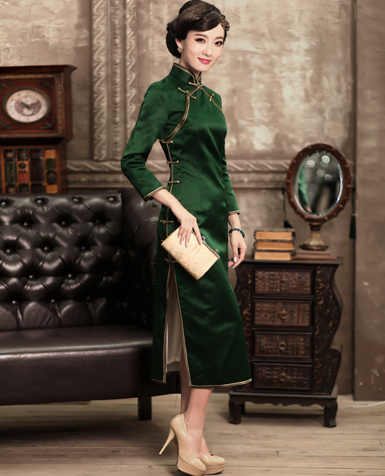 green cheongsam