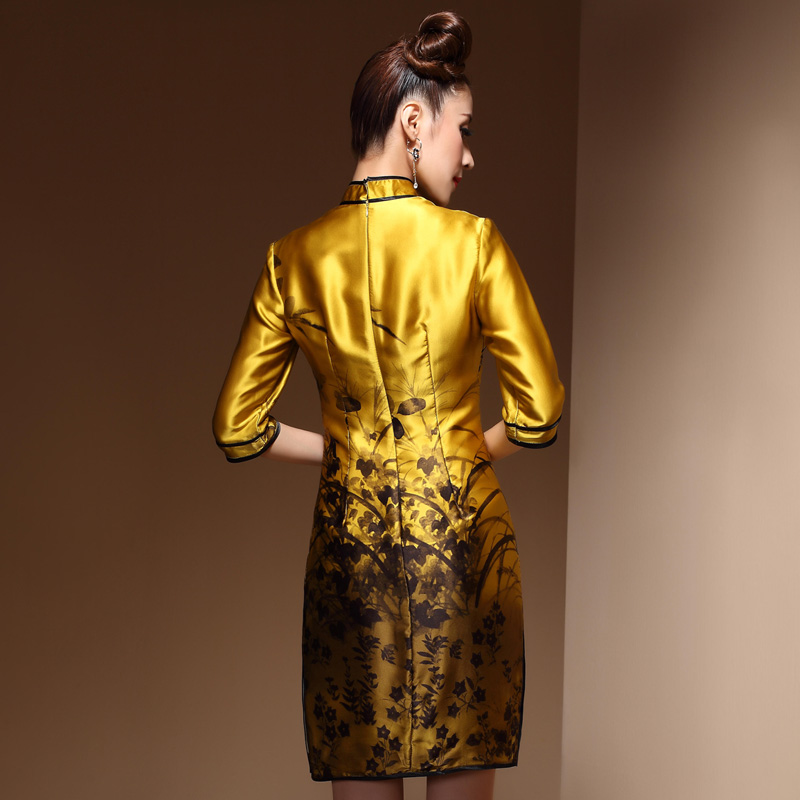 gold qipao