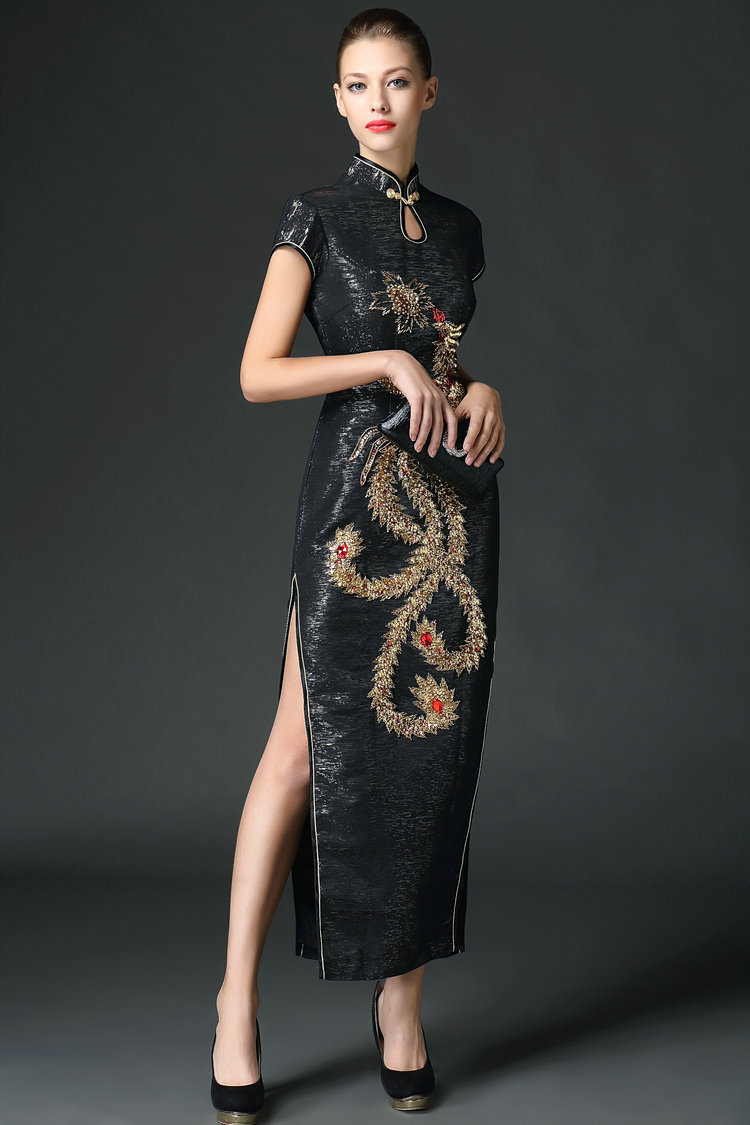 gold qipao