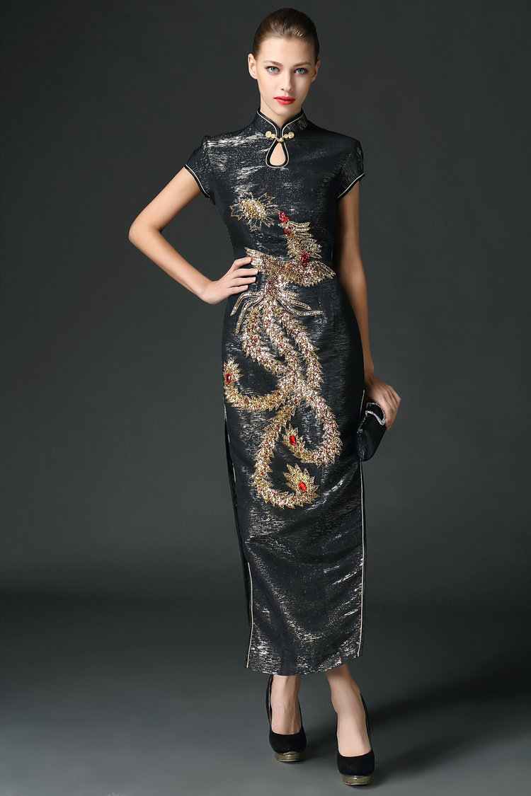 gold qipao
