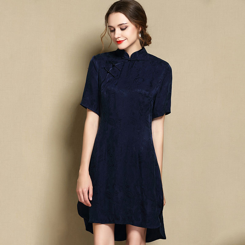 navy blue cheongsam