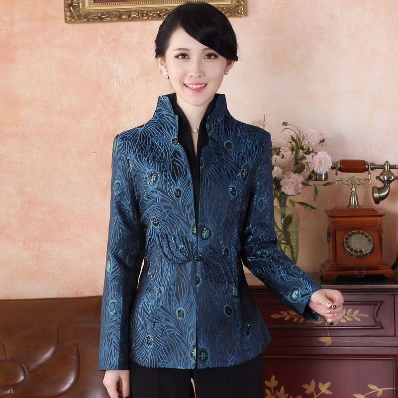 Elegant Mandarin Collar Open Neck Chinese Tang Jacket Chinese Jackets