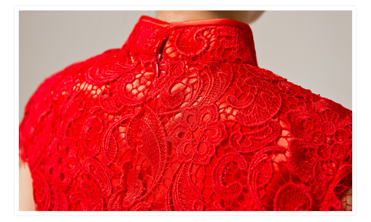 red lace cheongsam