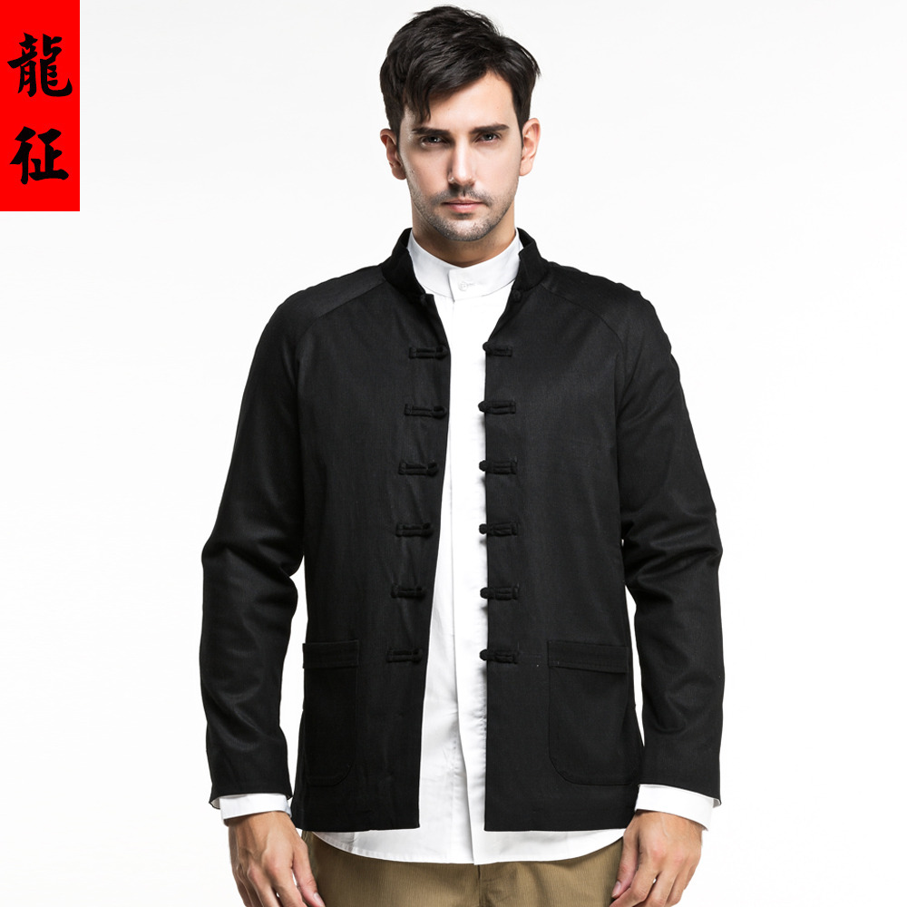imposing frog button modern jacket black imposing frog button modern jacket black