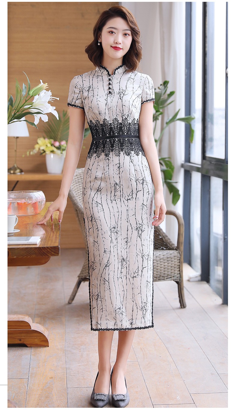 white cheongsam