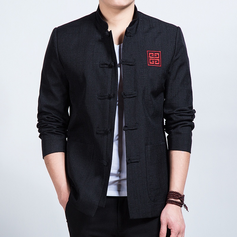 Lovely Embroidery Frog Button Tang Jacket - Black - Chinese Jackets ...