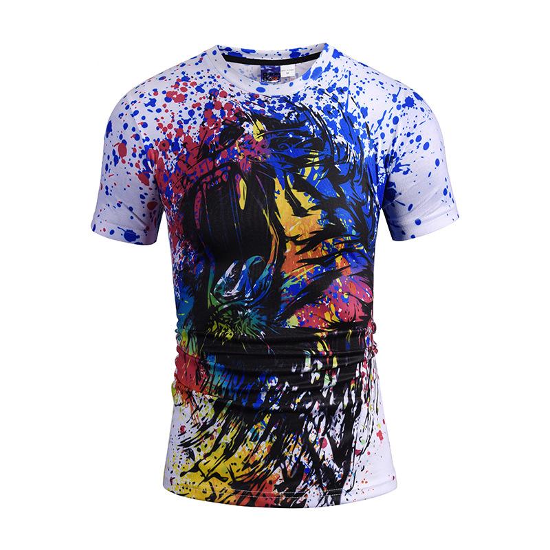 Abstract Lion Mouth Print T-Shirt - T-Shirts - All Over Print Apparel