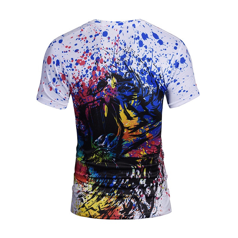 Abstract Lion Mouth Print T-Shirt - T-Shirts - All Over Print Apparel