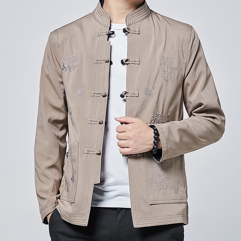 Chinese Jacket Double Sides Wearable - Navy Brown - Chinese Jackets ...