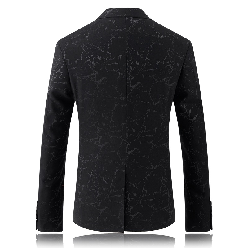 Charming Modern Print Two Buttons Black Blazer - Chinese Jackets ...