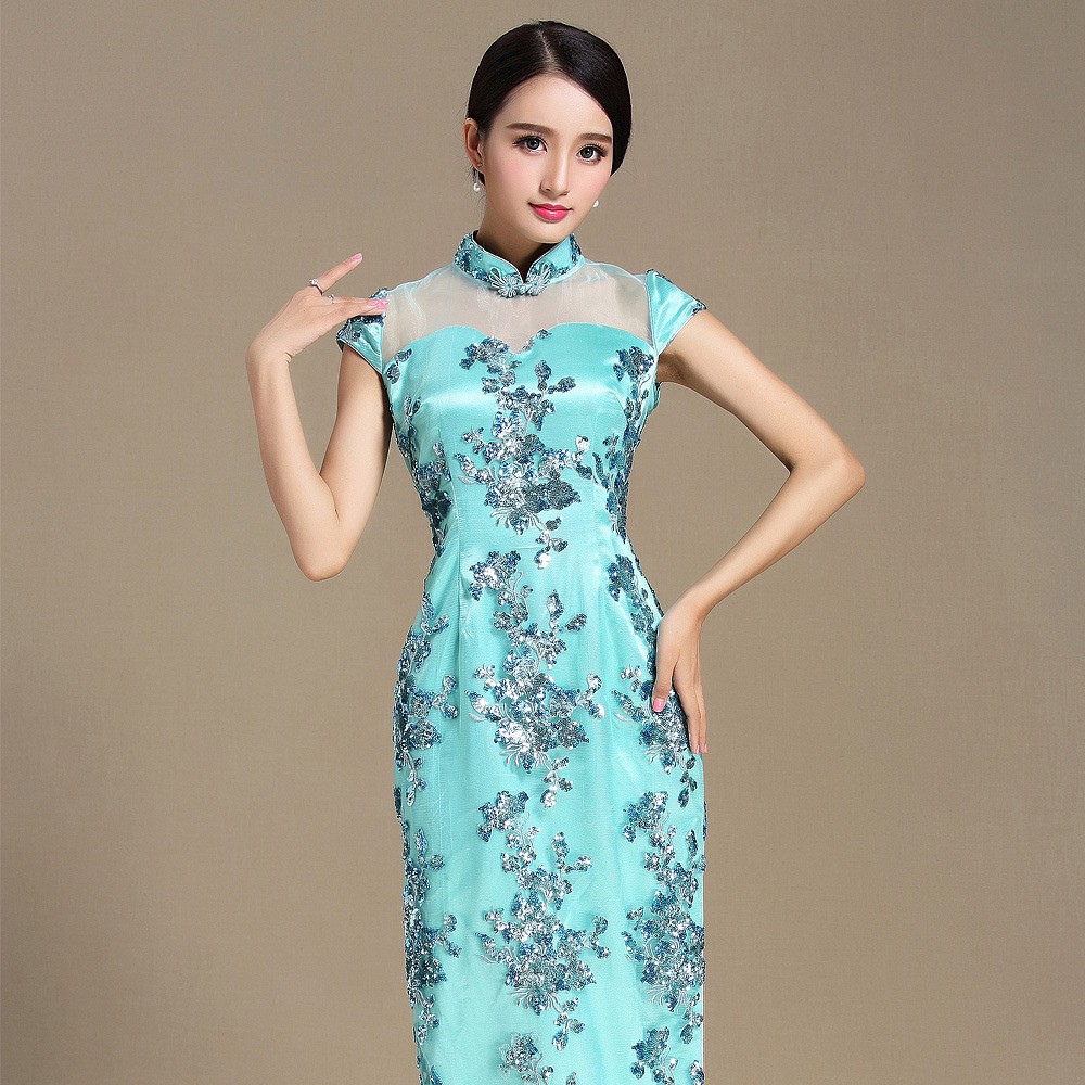 Charming Embroidery Lace Qipao Chinese Dress Cheongsam - Qipao ...