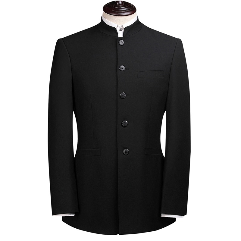 Amazing Stand-up Collar Zhongshan Suit - Black - Chinese Jackets ...