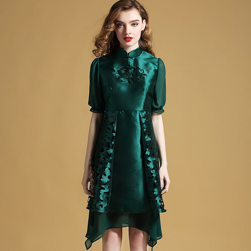 Delightful Modern Qipao Cheongsam Style Dress - Green - Qipao Cheongsam ...