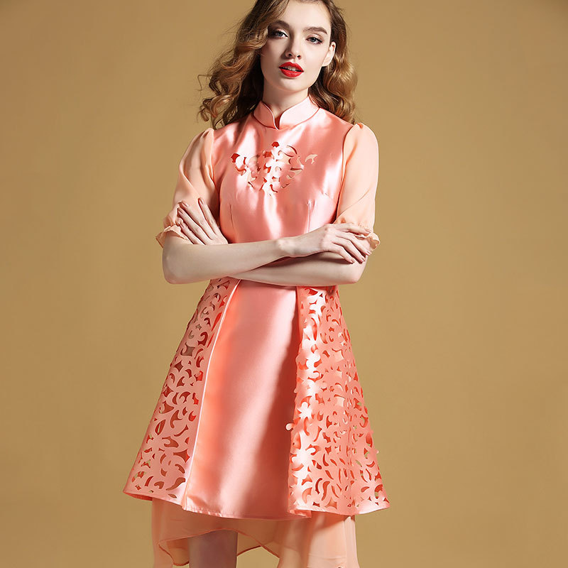 Delightful Modern Qipao Cheongsam Style Dress - Pink - Qipao Cheongsam ...