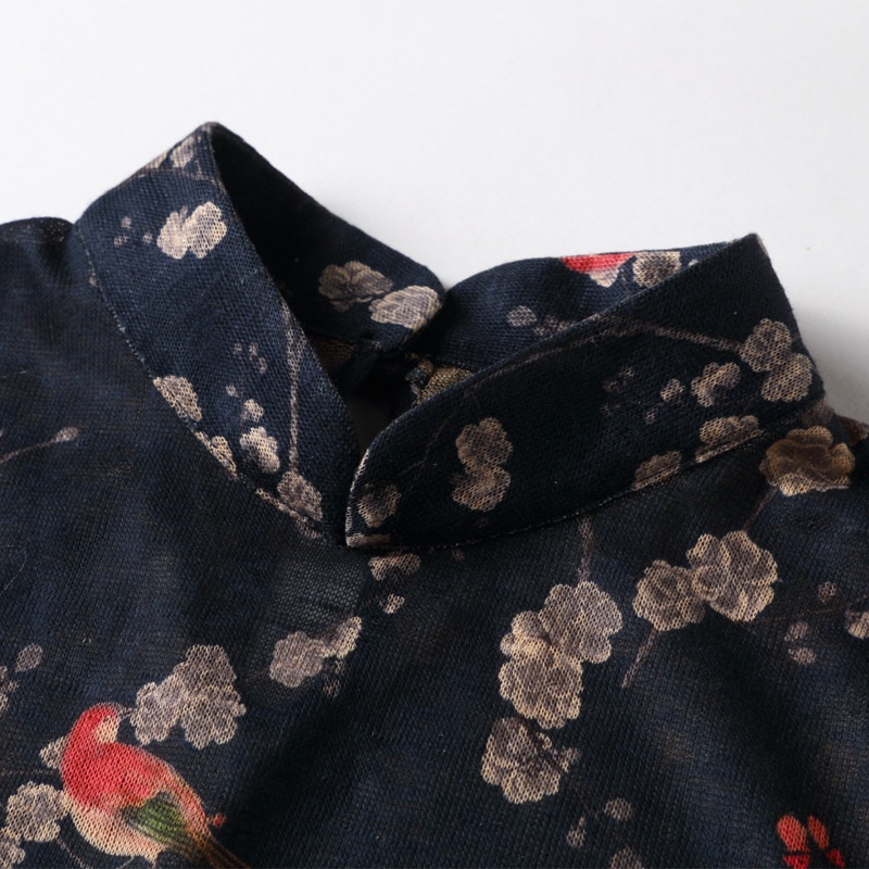 Charming Floral Print Modern Qipao Cheongsam Shirt - Chinese Shirts ...
