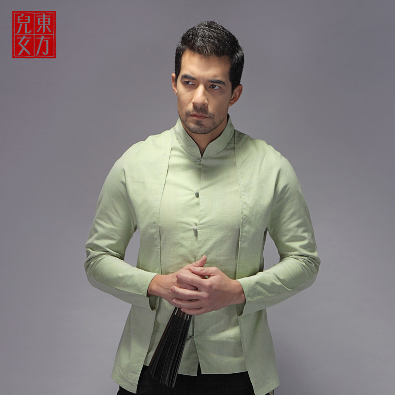Handsome Frog Button Oriental Style Shirt - Green - Chinese Shirts ...