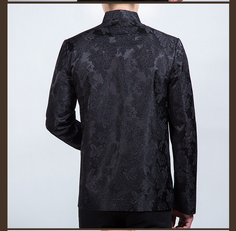 Charming Embroidery Frog Button Chinese Jacket - Black - Chinese ...