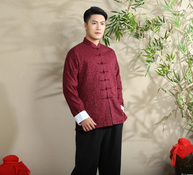 Charming Frog Button Chinese Tang Jacket - Claret - Chinese Jackets ...