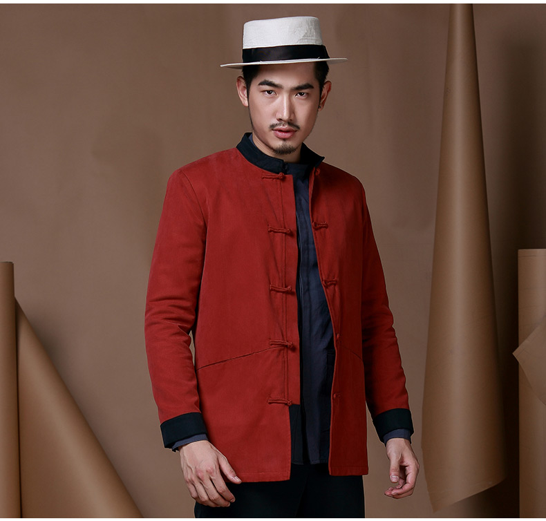 Modern Frog Button Lyocell Chinese Tang Jacket - Claret - Chinese ...