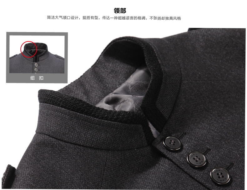 Modern Stand-up Collar Gray Zhongshan Jacket - Chinese Jackets & Coats ...
