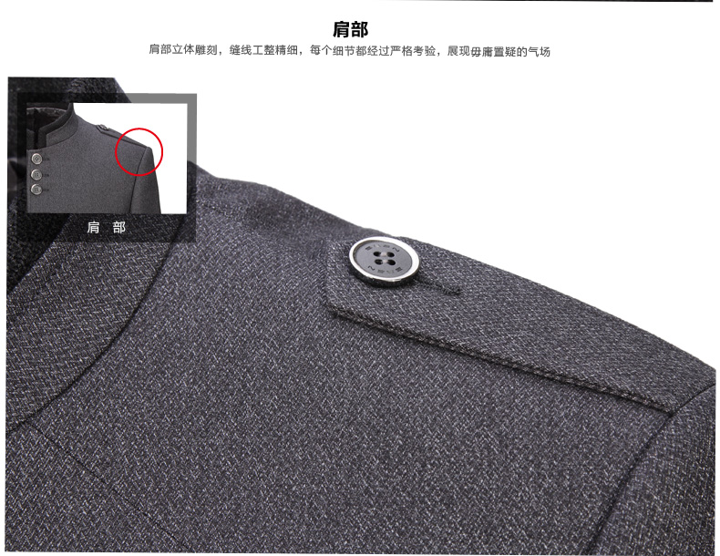 Modern Stand-up Collar Gray Zhongshan Jacket - Chinese Jackets & Coats ...