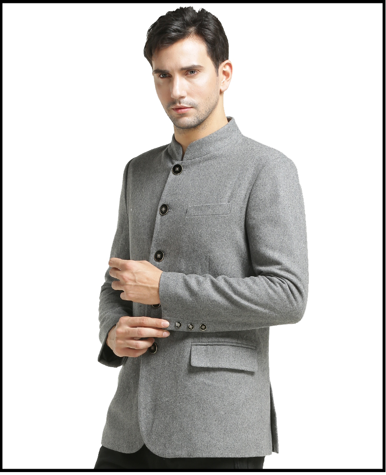 Attractive Stand-up Collar Zhongshan Jacket - Gray - Chinese Jackets ...