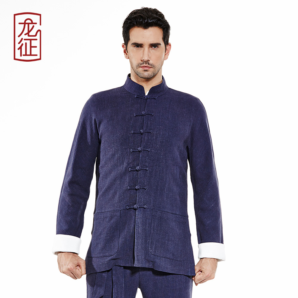 Handsome Frog Button Chinese Linen Jacket - Navy - Chinese Jackets ...