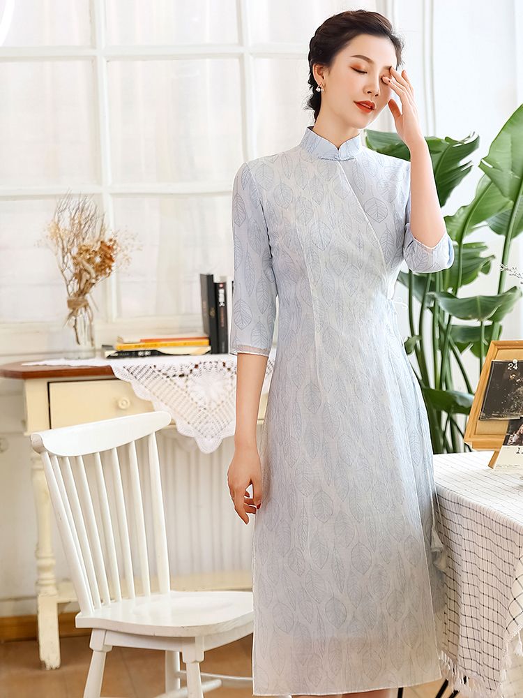 Elegant Modern Back Zip Qipao Cheongsam Dress - Qipao Cheongsam ...