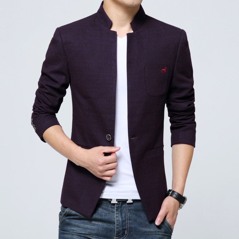 Attractive Stand-up Collar One Button Jacket - Purple - Chinese Jackets ...