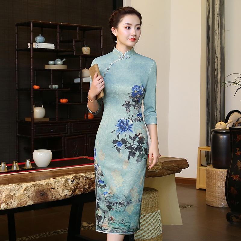 Fetching Floral Print Qipao Cheongsam Chinese Dress - Qipao Cheongsam ...