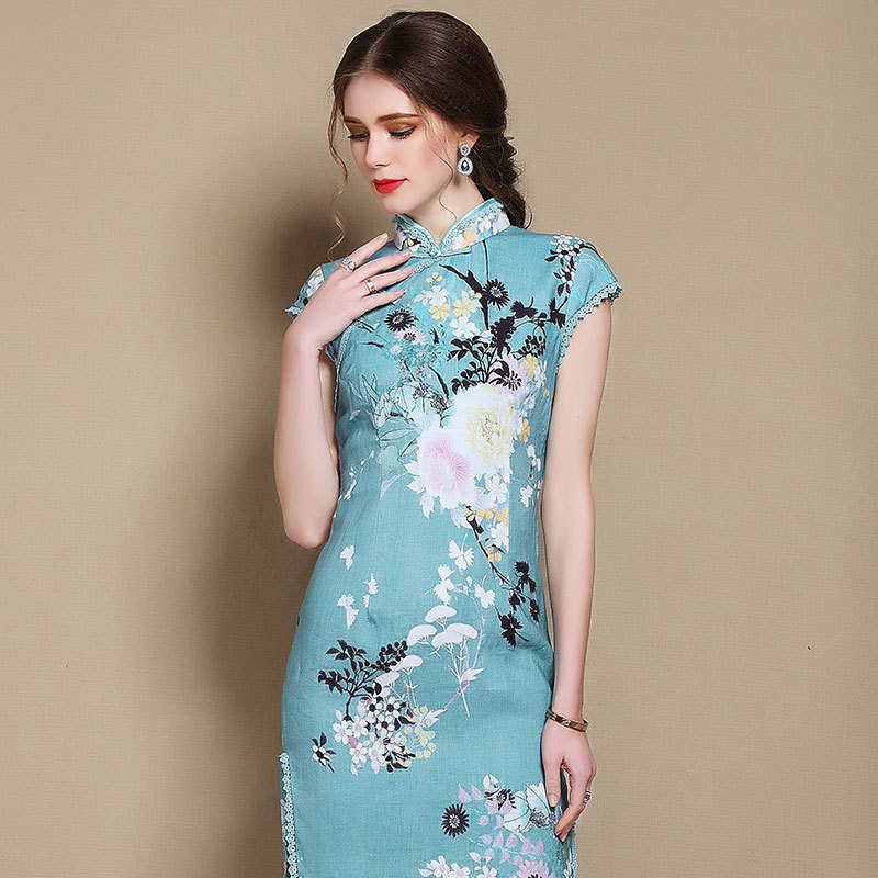 Charming Floral Print Chinese Dress Qipao Cheongsam - Qipao Cheongsam ...