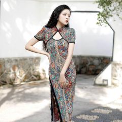 Oriental Qipao Cheongsam Chinese Dress -Y69U7OHB-1