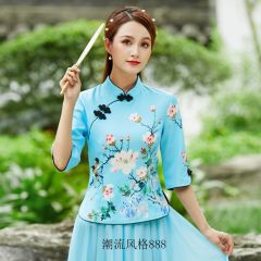 Oriental Chinese Shirt Blouse Costume -4H25RWSZ5-1