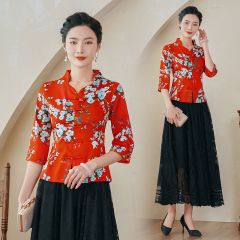 Oriental Chinese Shirt Blouse Costume -57UQ615WH-1