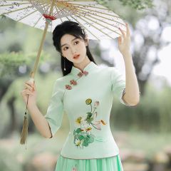 Oriental Chinese Shirt Blouse Costume -F5A5KX5Y8-2