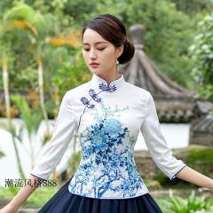 Oriental Chinese Shirt Blouse Costume -GIMT1H84F-3