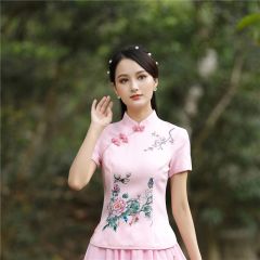 Oriental Chinese Shirt Blouse Costume -H8OBDYOGQ-2