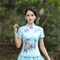 Oriental Chinese Shirt Blouse Costume -H8OBDYOGQ-3