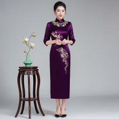 Oriental Qipao Cheongsam Chinese Dress -H9UHRBNOL