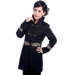 Charming Black Jacquard Chinese Tang Jacket
