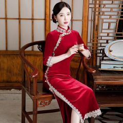 Oriental Qipao Cheongsam Chinese Dress -MKBJ9TF6B-1