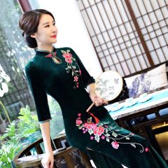 Oriental Qipao Cheongsam Chinese Dress -OBFS8K7DI-1